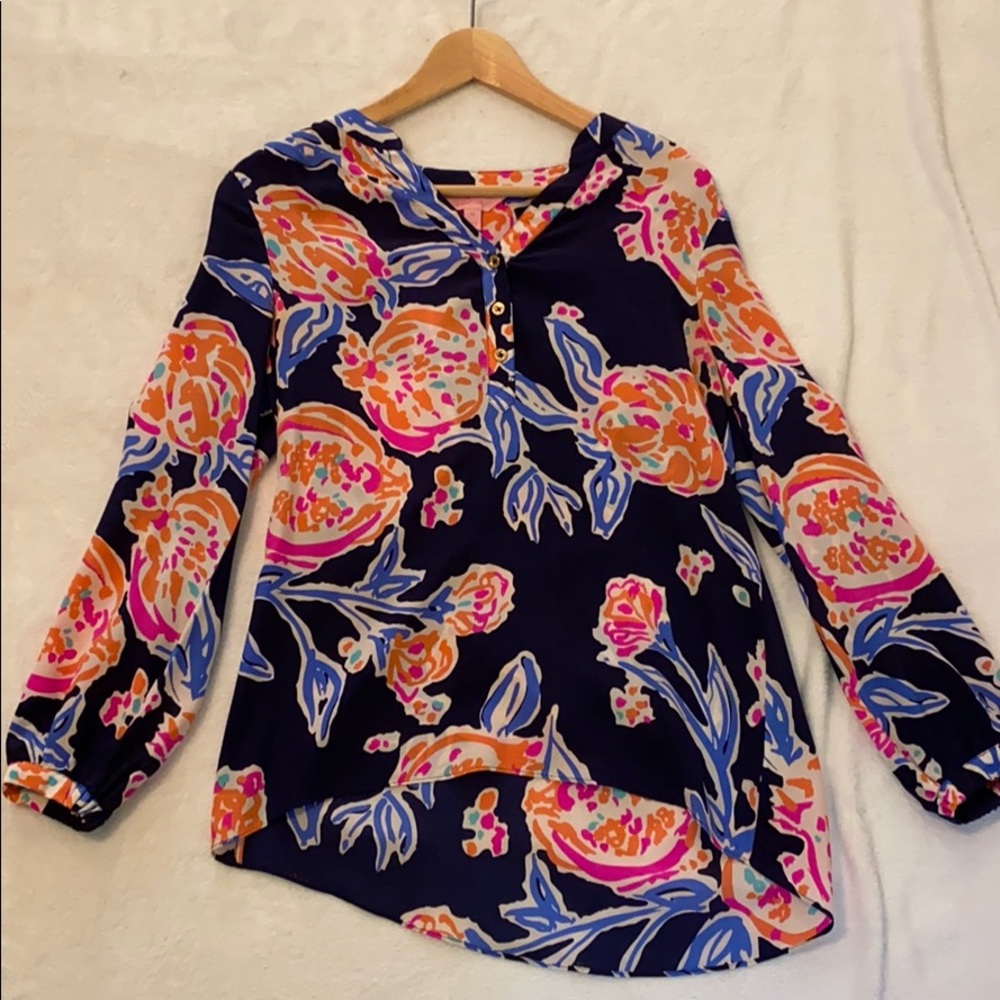 Lilly Pulitzer Alexandra top in pom pom print - Picture 3 of 5